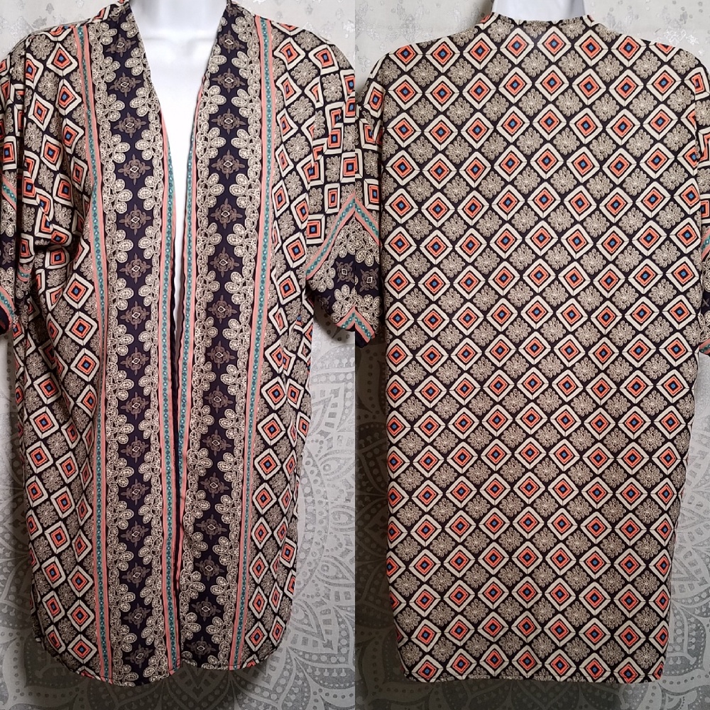 Pink Peony Boho Hippie Kimono S